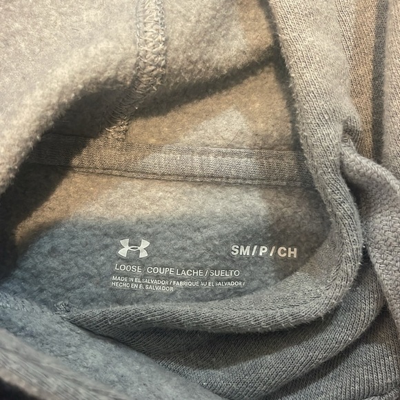 Under Armour Pennsylvania Hoodie Sweatshirt Small Gray White Lettering Philly - Picture 2 of 2